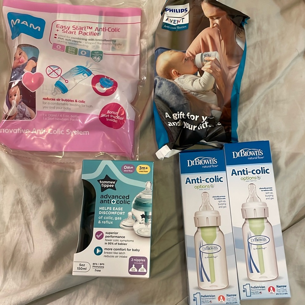 Dr. Brown’s, Philips avent , tommee tippee, and Mam bottles